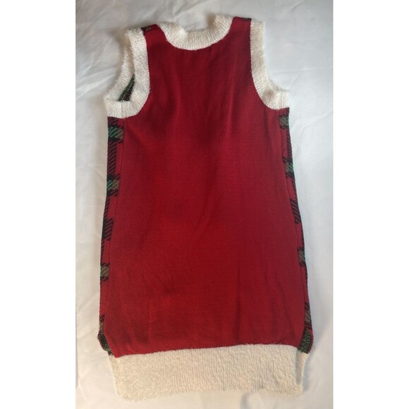 United States Sweaters Holiday Vest M Red Plaid Candy Sequin Ugly Sweater VGUC - Picture 4 of 4